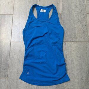 Athleta Speedlight Racerback Seamless Ruched Workout Tank Top Blue Size XS
